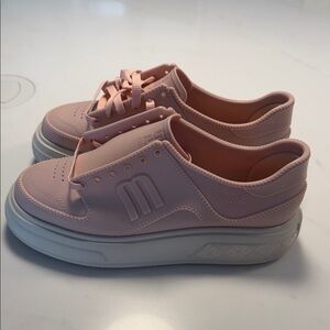 Women's Blush Pink Platform Sneakers - Casual Lace-Up Melissa Brand New